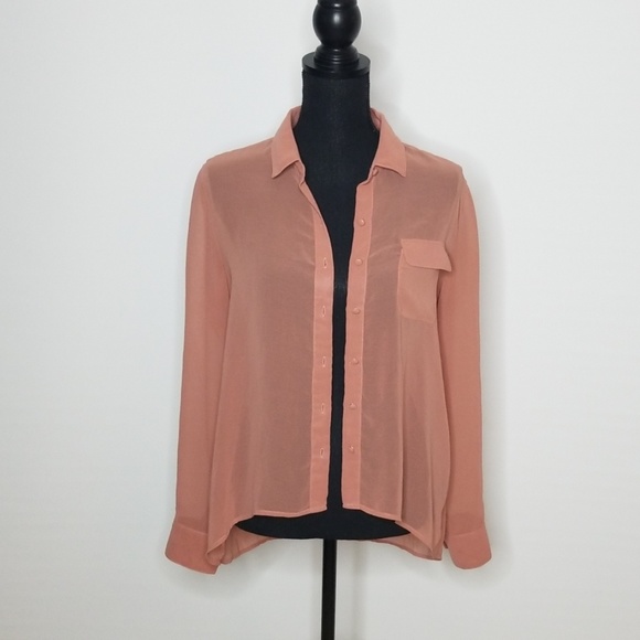 Forever 21 Tops - 4/$15 FOREVER 21 Pink Beige Sheer Button Up